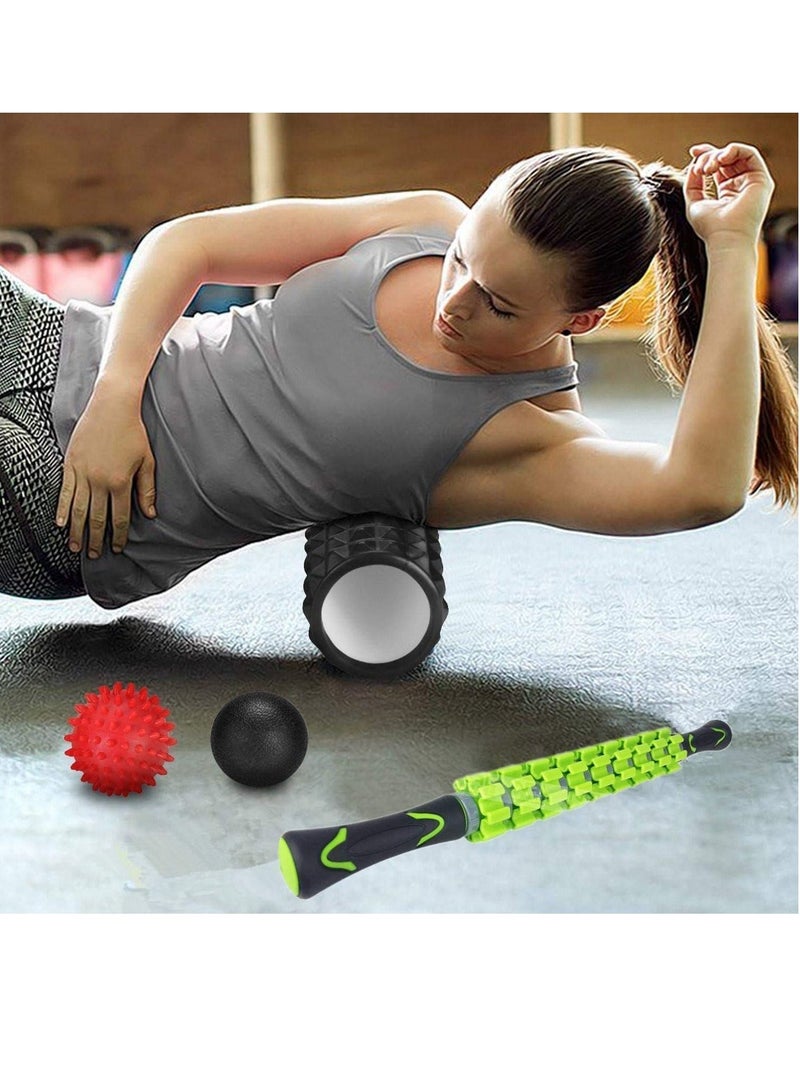 5-In-1 Large Size Foam Roller Kit with Muscle Roller Stick and Massage Balls for Physical Therapy Pain Relief Myofascial Release Balance Exercise - Image 4