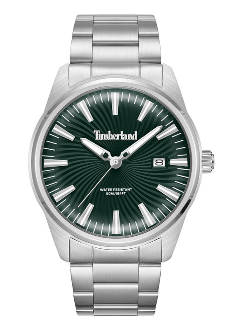 Timberland Men Birch Road Green Dial Stainless Steel Bracelet Analog Watch for Men, 45mm - Image 1