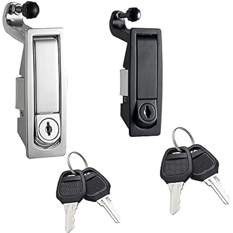 4 قطع مزلاج ضغط قفل الزناد مزلاج ضغط قفل مزلاج ضغط تركيب مستوي سبائك الزنك رافعة قابلة للتعديل تعمل باليد أسود - Image 3