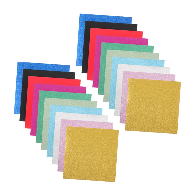 60 Sheets Glitter Origami Paper Iridescent Craft Paper DIY Projects Easy Folding Non Shedding - Image 2