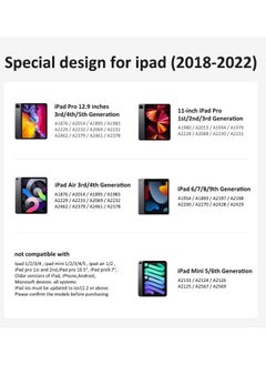 OPULENCE Opulence Tilt Sensitivity Palm Rejection Stylus Pen for Apple iPad 2018 & After 6/7/8/9th Generation i pad Pro 11 /Pro 12.9 3rd/4th/5th/Air 3 & 4 & 5 Precise Writing Drawing Digital Pencil Black  - Image 5
