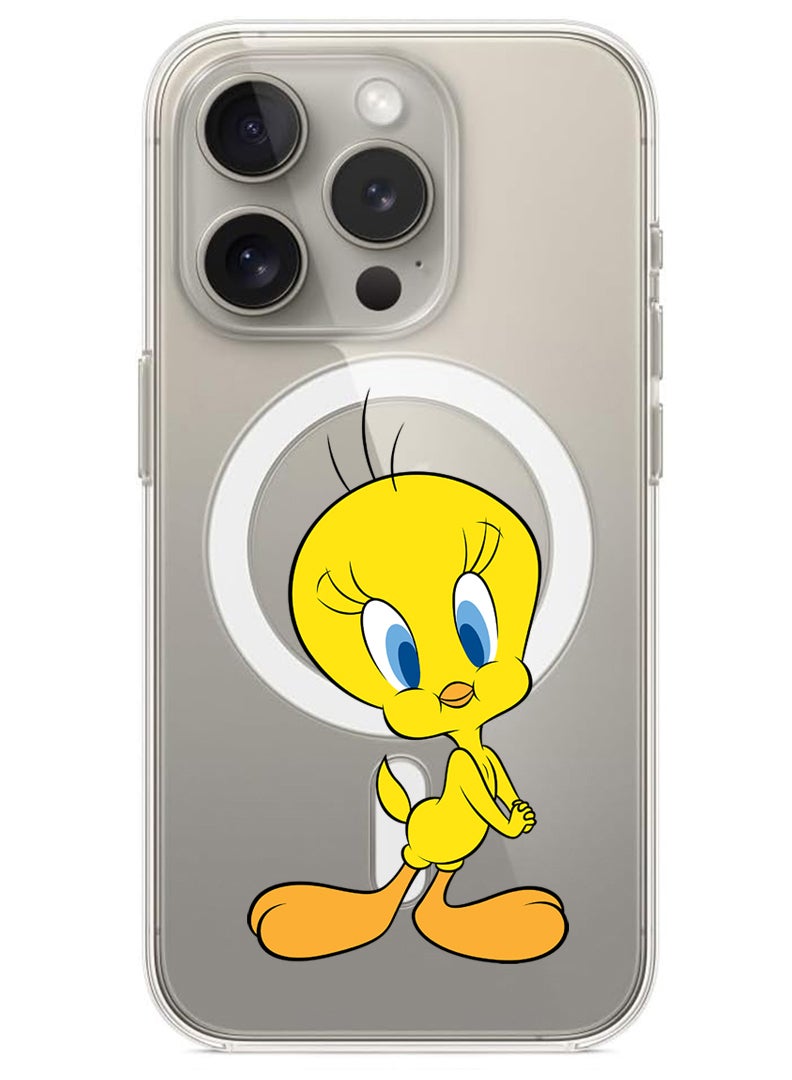 Theodor Magnetic Case for iPhone 15 Pro Max 6.7-inch Compatible with MagSafe Wireless Charging, Shockproof Phone Bumper Cover Tweety - Image 1