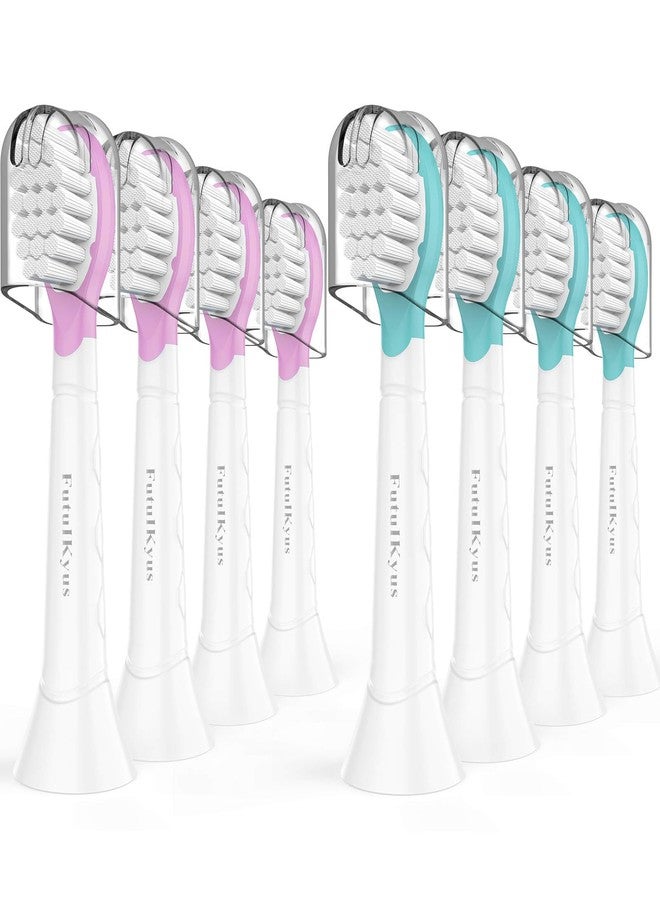 Futulkyus Kids Replacement Heads for Philips Sonicare: 3+ Years Old Children Soft Electric Toothbrush Compact Child Brush Head for Boys Girls, Pink & Blue 8 Pack - Image 1