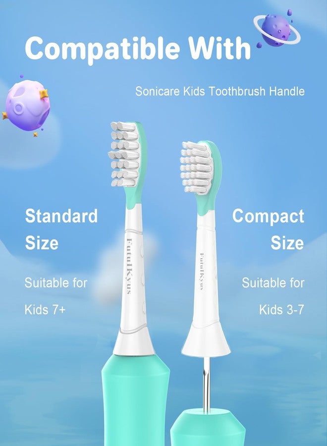 Futulkyus Kids Replacement Heads for Philips Sonicare: 3+ Years Old Children Soft Electric Toothbrush Compact Child Brush Head for Boys Girls, Pink & Blue 8 Pack - Image 3
