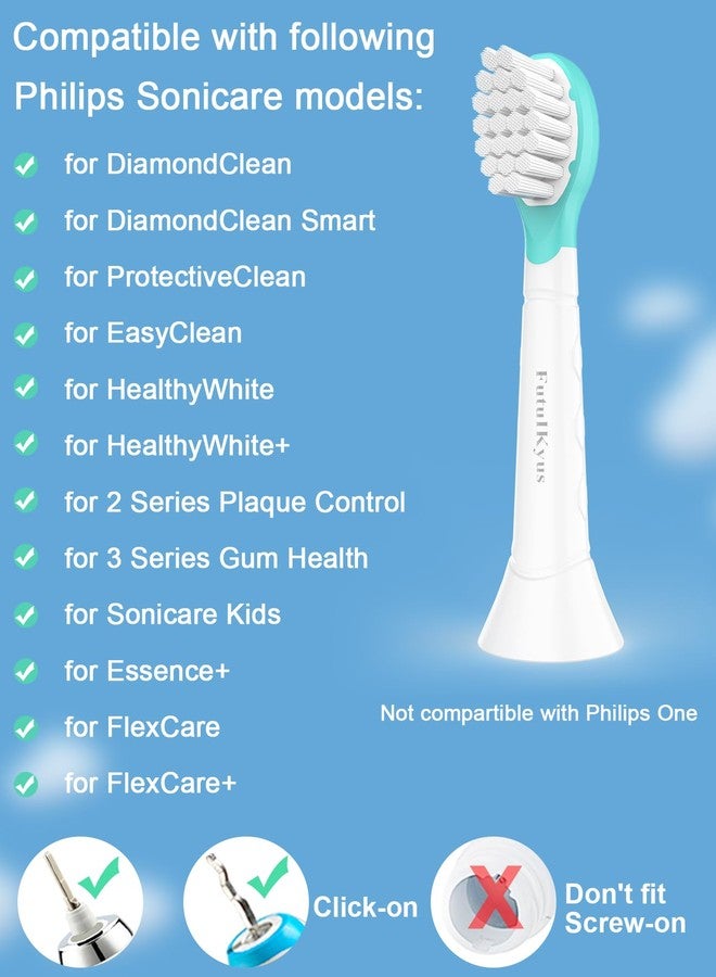 Futulkyus Kids Replacement Heads for Philips Sonicare: 3+ Years Old Children Soft Electric Toothbrush Compact Child Brush Head for Boys Girls, Pink & Blue 8 Pack - Image 2