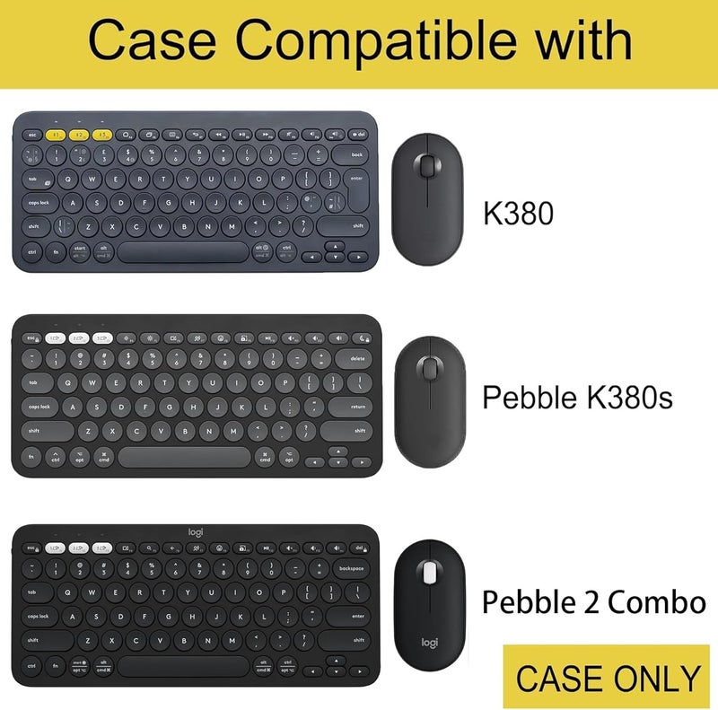 Hard Case for Logitech Pebble 2 Combo K380 K380s + M350 Wireless Keyboard and Mouse (Black) - Image 2