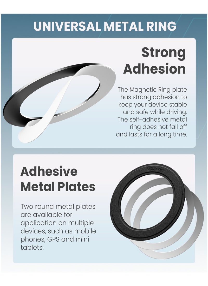 Moxedo Moxedo Universal Metal Ring for Magnetic Phone Holder Magsafe Converter Strong Adhesive 1mm Thickness with Metal Plates Compatible for All Mobiles  - Image 3