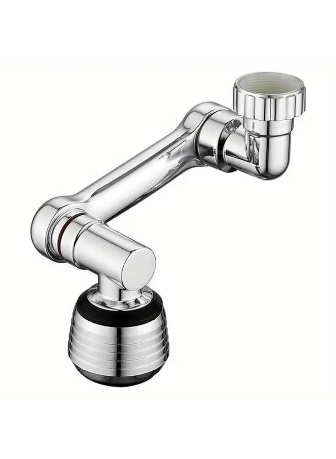 Silvery ABS 360 Rotating Faucet 3 In 1 Adjustable Arm Splash Free Spout Foldable Design - Image 1