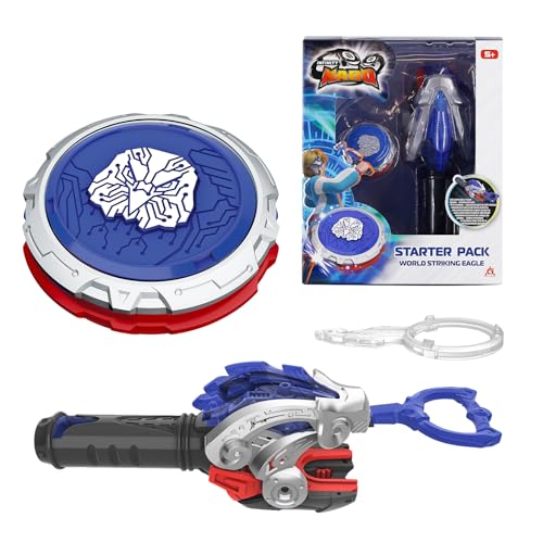 INFINITY NADO Battling Toys Battle Set with Spinning Top String Launcher Metal Spinning Tops Boy Toys Kids Gifts Starter Pack World Striking Eagle - Image 1