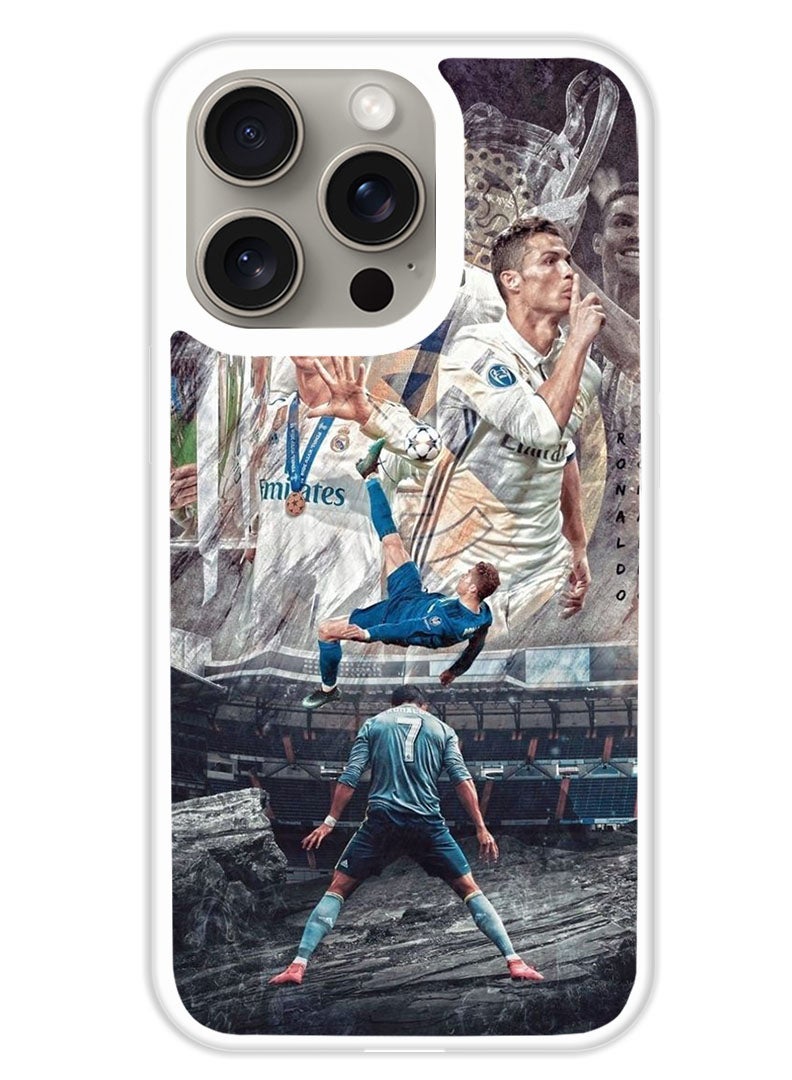 Theodor Protective Case Cover For APPLE IPHONE 15 Pro Ronaldo 1 (White Bumper) - Image 1