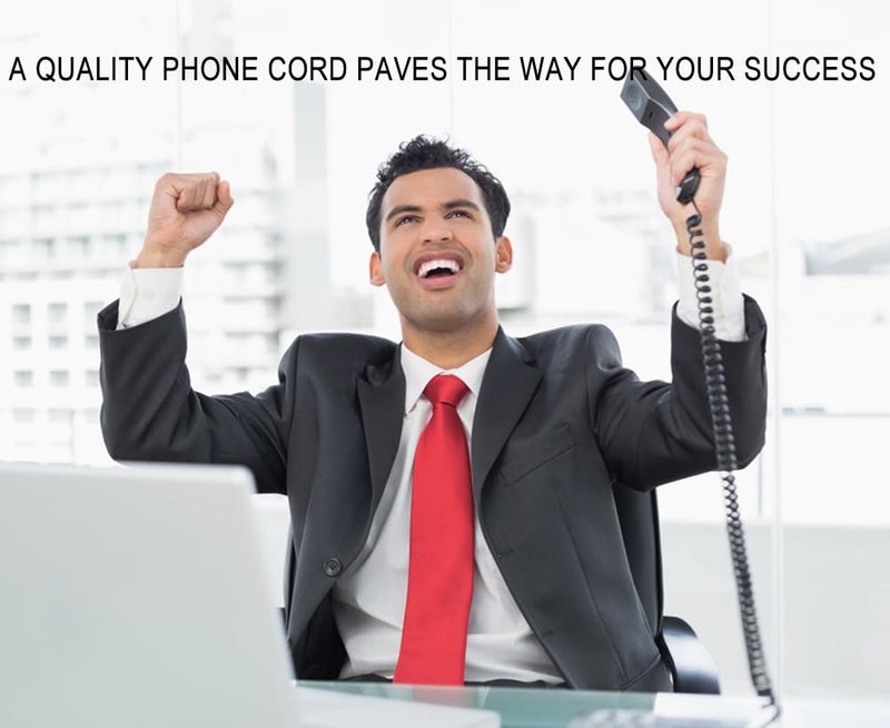 Comtrue Telephone Cord, Landline Phone Cord,Handset Cord, Black, 2 Pack, Universally Compatible - Image 4