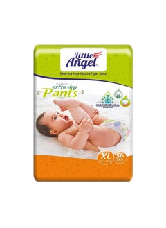 Little Angel Little Angel Extra Dry Baby Pants Diaper, Extra Large (XL) Size, 56 Count, Super Absorbent Core Up to 12 Hrs. Protection, Soft Elastic Waist Grip & Wetness Indicator, Pack of 1, Over 12kg  - Image 1