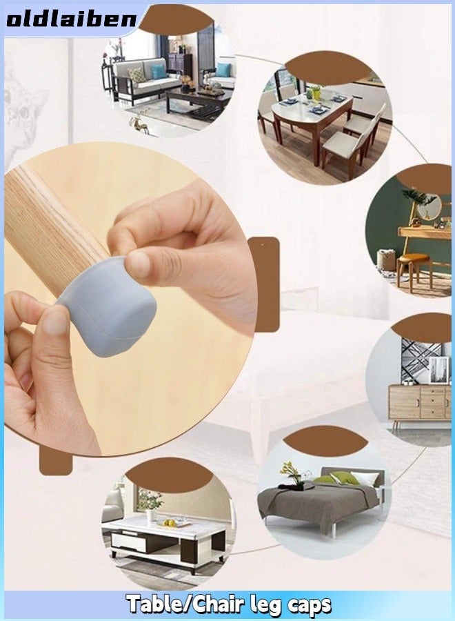 oldlaiben Non Slip Silicone Chair Leg Floor Protectors Extra Small Chair Leg Caps Bottom Anti Slip Small Furniture Feet Covers for Hardwood Floors Prevent Scratches,8 PCS - Image 1