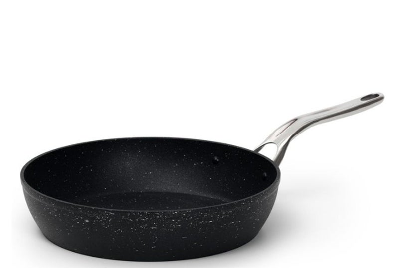 Starfrit The Rock 20cm 8 NonStick Fry Pan  Durable Forged Aluminum  Oven Safe  PFOA Free  Easy to Clean  Black