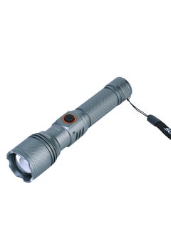 SONASHI Rechargeable LED Torch with Zoom Function | 5000mAh Battery with Type-C Charging | 800 Meters Long Coverage | Hyper Bright 15-Watt Laser LED with 1.5 Hours Continuous Working | LED Flashlight for Camping & Hiking | SLT-3711Z Silver (Pack of 2)  - Image 4