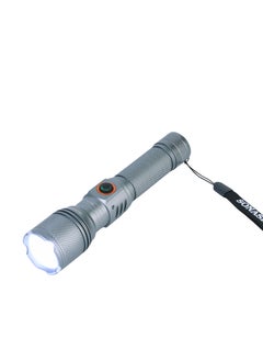 SONASHI Rechargeable LED Torch with Zoom Function | 5000mAh Battery with Type-C Charging | 800 Meters Long Coverage | Hyper Bright 15-Watt Laser LED with 1.5 Hours Continuous Working | LED Flashlight for Camping & Hiking | SLT-3711Z Silver (Pack of 2)  - Image 5