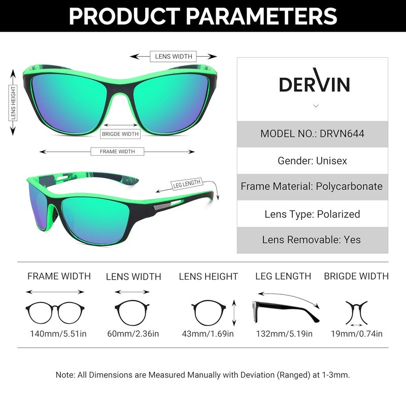 Dervin UV Protected Polarized Sports Sunglasses for Men Driving Cycling Fishing Cricket Sunglasses - Image 5