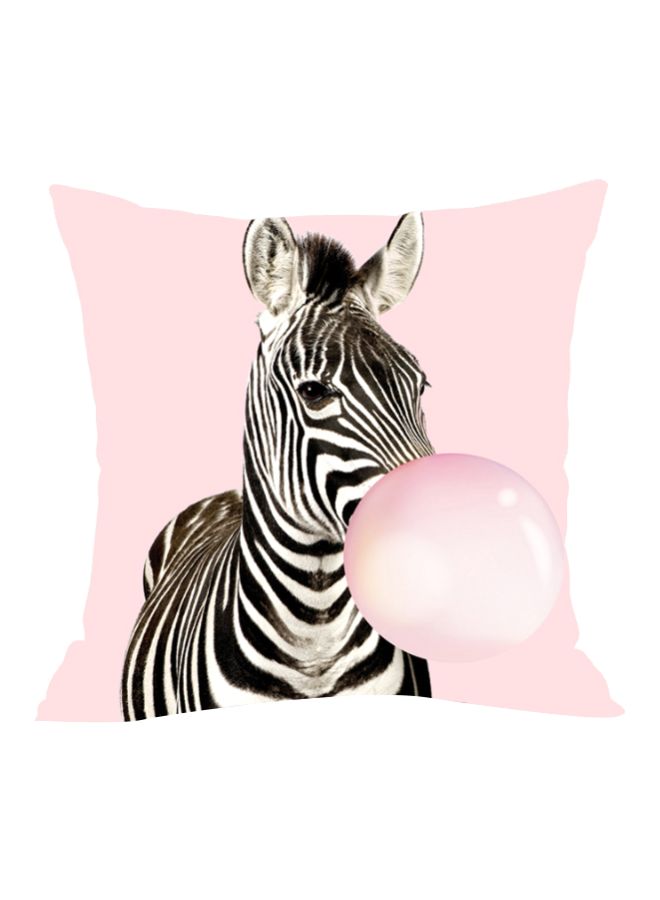 NIBEMINENT Zebra Printed Cushion Cover Pink/White/Black 45x45cm