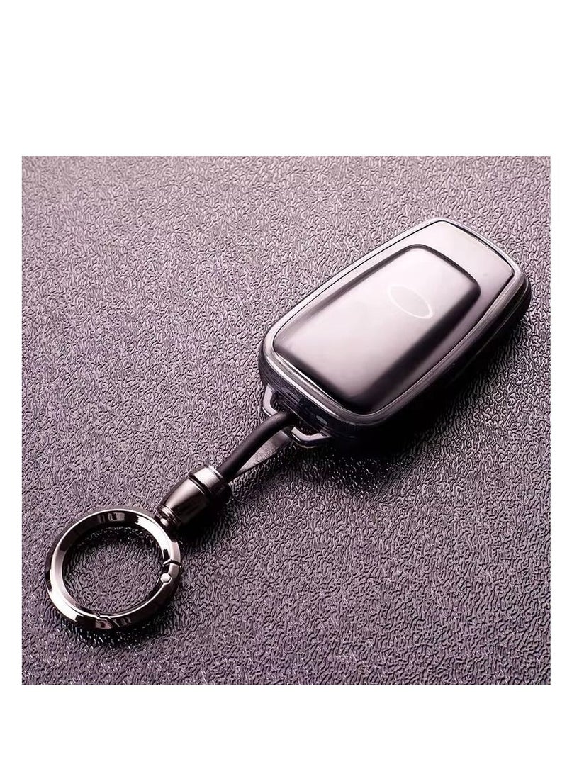 OUYoo غطاء مفتاح سيارة تويوتا الذكي من OUYoo مع سلسلة مفاتيح، غلاف ناعم من TPU، متوافق مع طرازات Highlander 2020–2022، وCorolla، وPrius 2018–2024، وRAV4، وCamry 2018–2023، وC-HR، وAvalon، وGT86، يدعم مفاتيح تويوتا الذكية ذات 2/3/4 أزرار، مزوّد بسلسلة مفاتيح. - Image 4