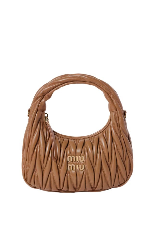 Miu Miu MIU Wander nappa leather hobo Shoulder Bag With Crossbody Strap Zip Closure  - Image 1