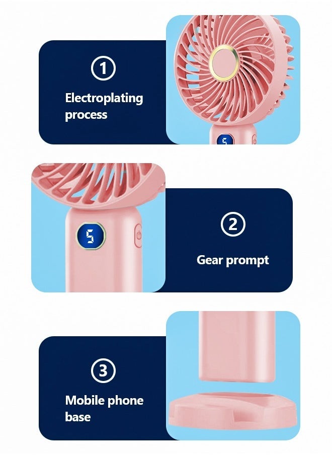 SUCITY Portable Handheld Fan-5 Gear Personal Fan-Mini Fan Multifunctional-Digital Display Silent Fan-Long Endurance Pocket Fan - Image 2