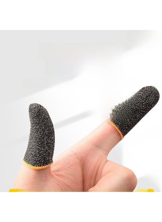 General Carbon Fiber Hand Travel Finger Sleeve E-sports Non-slip Anti-sweat Ultra-thin Silver Fiber Finger Sleeve Silver Cloth Game Finger Sleeve-Product Color:Copper Fiber (white)  - Image 3