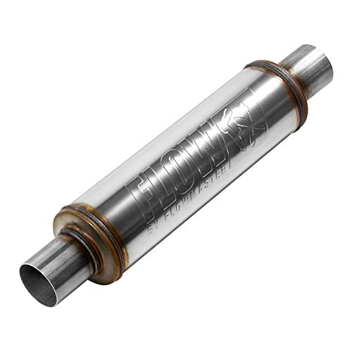 Flowmaster Flow FX Chambered Muffler – 2.25” Center In / 2.25” Center Out – Round Body – Moderate Sound – Stainless Steel – Affordable Performance for Modern Trucks, Muscle Cars & Daily Drivers, 71415 - Image 1