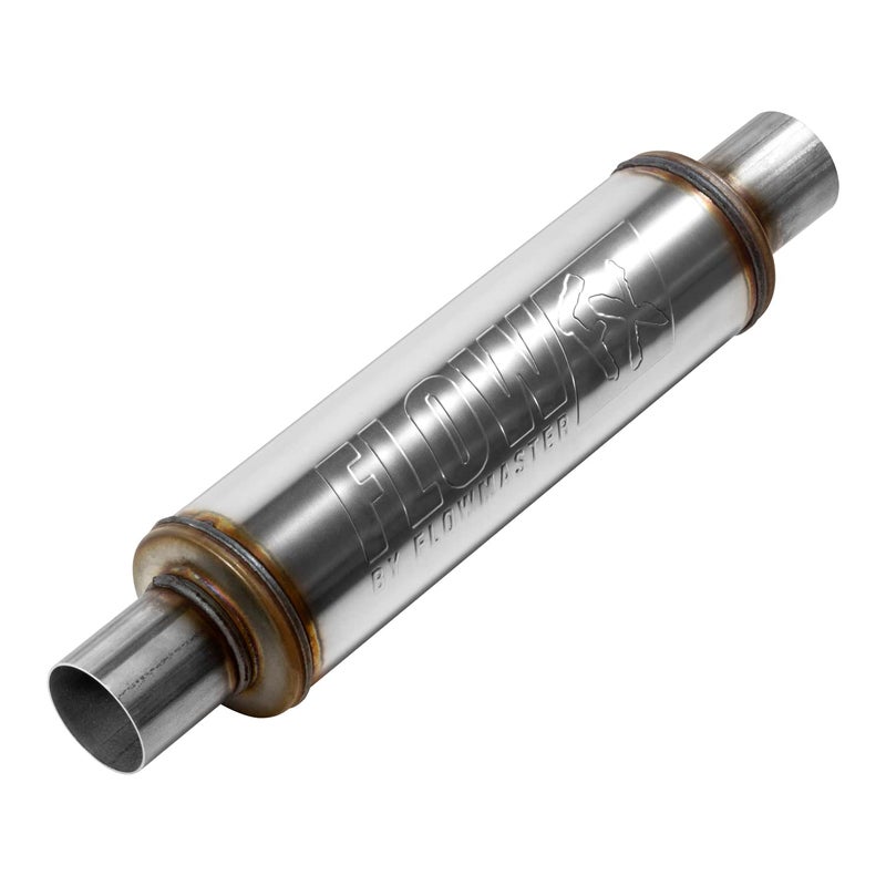 Flowmaster Flow FX Chambered Muffler – 2.25” Center In / 2.25” Center Out – Round Body – Moderate Sound – Stainless Steel – Affordable Performance for Modern Trucks, Muscle Cars & Daily Drivers, 71415 - Image 5