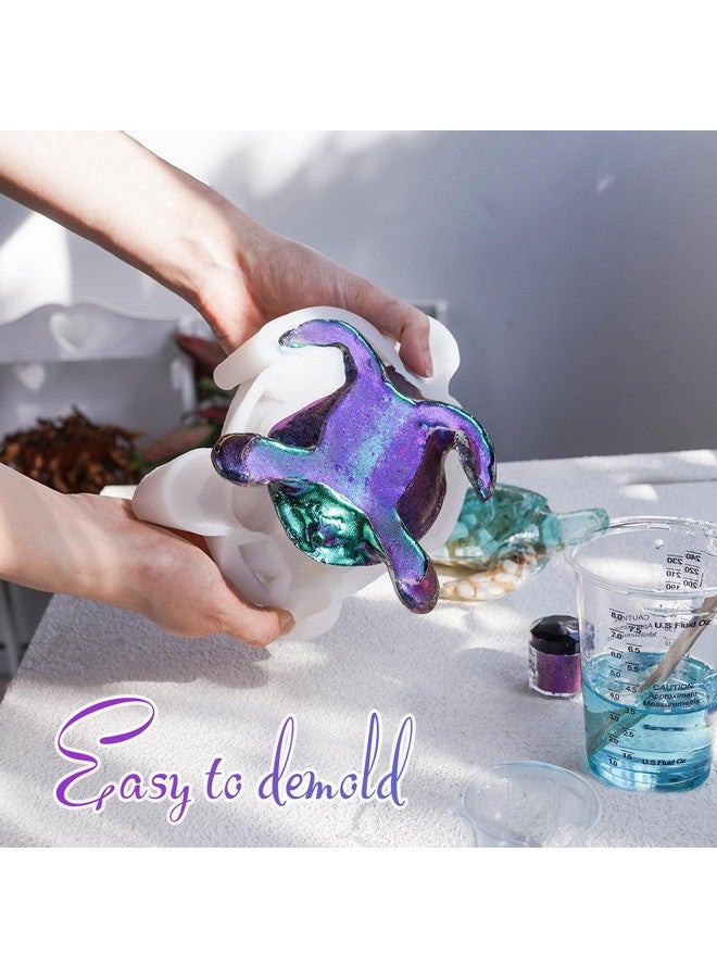 ليتس ريزن قوالب راتنج على شكل سلحفاة من LET'S RESIN، قوالب سيليكون ثلاثية الأبعاد على شكل حيوان لراتنج الإيبوكسي، قوالب سيليكون فنية بحرية كبيرة على شكل سلحفاة بحرية لحرف الراتنج، مصابيح ليلية من الراتنج بموضوع المحيط، ديكور منزلي - Image 4