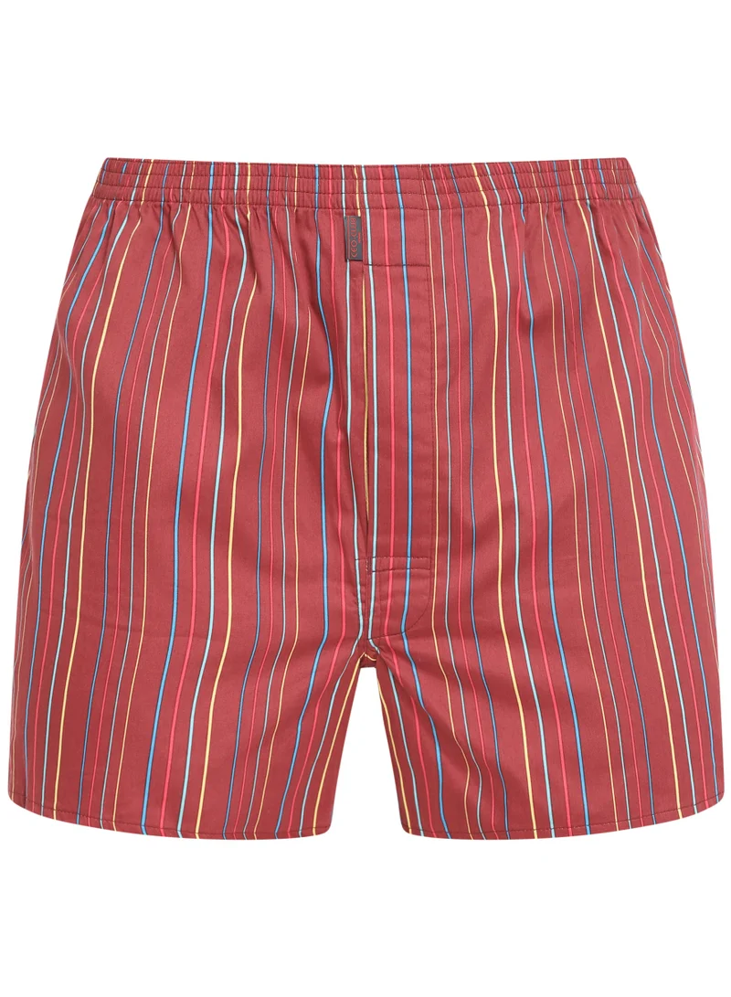 BYC MEN'S STRIPED COTTON BOXER SHORTS (PACK OF 3) - RED