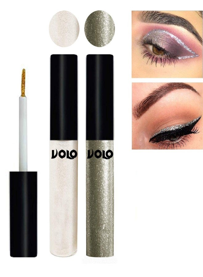 Volo WATERPROOF GLITTER EYE LINER (White, Light Copper) - Image 3