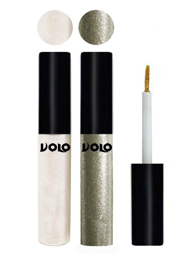 Volo WATERPROOF GLITTER EYE LINER (White, Light Copper) - Image 2