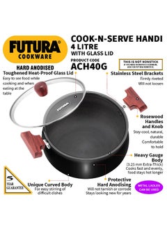 Hawkins Hawkins Futura HA Cook N Save Handi W/Glass lid 4 Ltr  - Image 2
