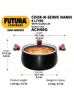 Hawkins Hawkins Futura HA Cook N Save Handi W/Glass lid 4 Ltr  - Image 3