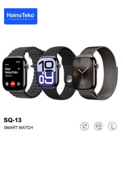 Haino Teko Smart Watch SQ-13 Series10 Display Screen AMOLED Wireless Charging with 3 Pairs of Straps Black  - Image 1