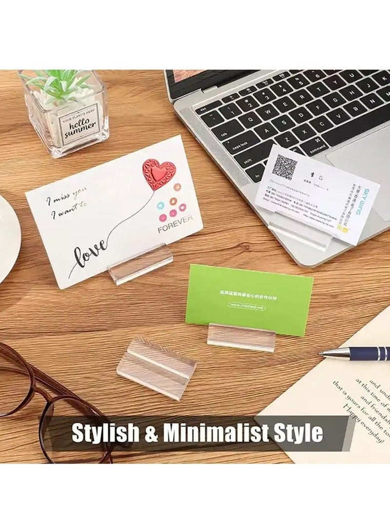 Rock Pow 20 Pieces Clear Card Display Stand Acrylic Stands Place Card Holders Table Number Stands Suitable for Table Wedding Photos Menu and Meeting  - Image 2