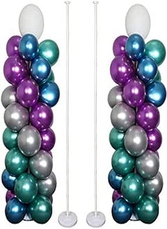 Balloon Column Kit 63 Inch, Balloon Arch Kit Base Stand and Pole and Balloon Garland Kit 36pcs Balloon Rings, Balloon Tower Decorations for Wedding Birthday Baby Shower Graduation