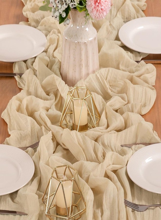 MLMW Champagne Table Runner Cheesecloth Easter Boho Gauze Cheese Cloths 160 inch Rustic Sheer Wedding Table Runner Extra Long 13.3ft for Spring Party Baby Bridal Shower Birthday - Image 4