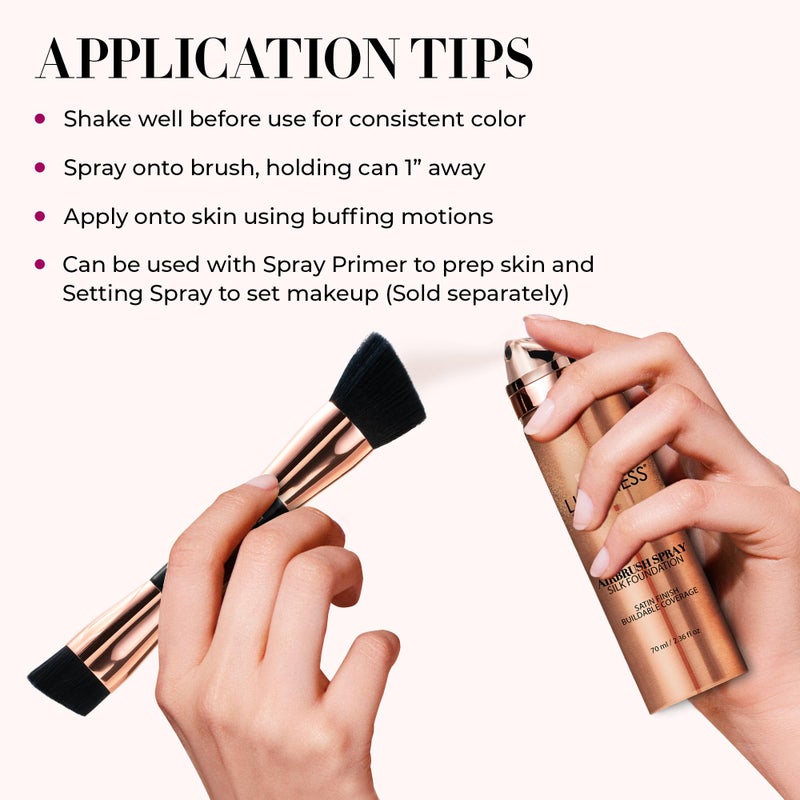 LUMINESS Silk Airbrush Spray Foundation - Full Coverage Foundation - Formula Hydrates & Moisturizes with Hyaluronic Acid, Aloe Vera & Hydrolyzed Silk (Shade - Medium) - Image 4