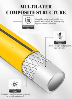 ماركة غير محددة خرطوم حديقة بسمك 25 مترًا، 4 نقاط، أنبوب مياه متين، مقاوم للعقد، تصميم مقاوم للضغط ثلاثي الطبقات  - Image 4