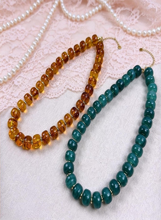 Kysppreu Resin Chunky Beaded Choker Necklace for Women - Image 5