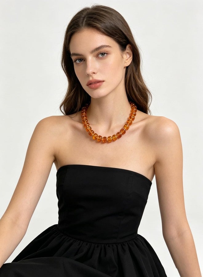Kysppreu Resin Chunky Beaded Choker Necklace for Women - Image 3