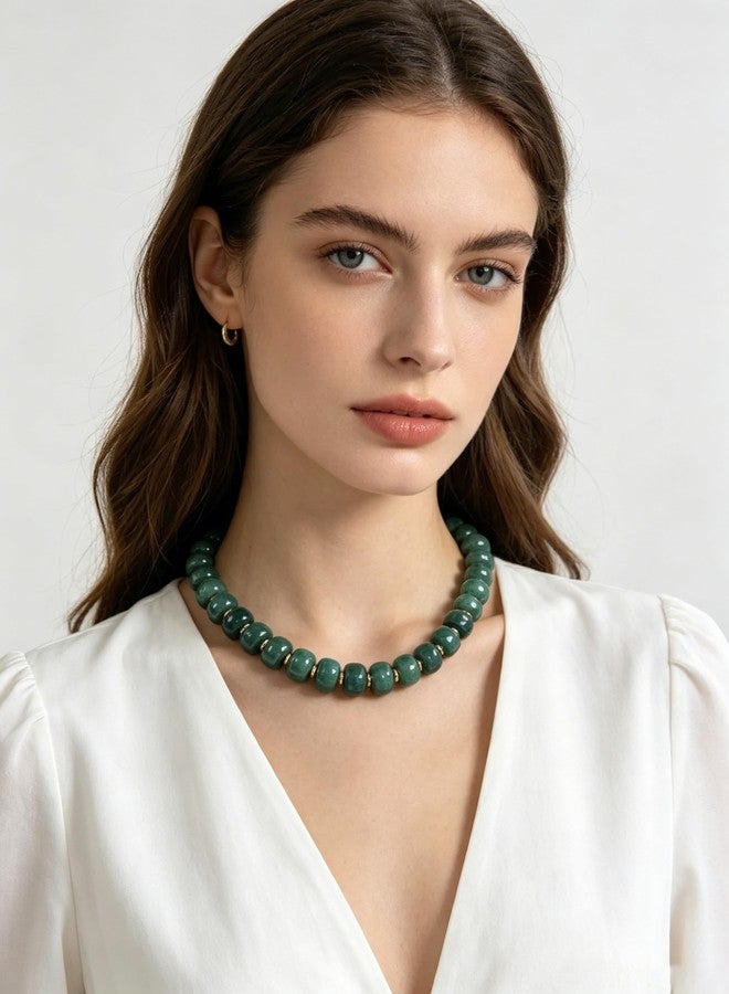 Kysppreu Resin Chunky Beaded Choker Necklace for Women - Image 2