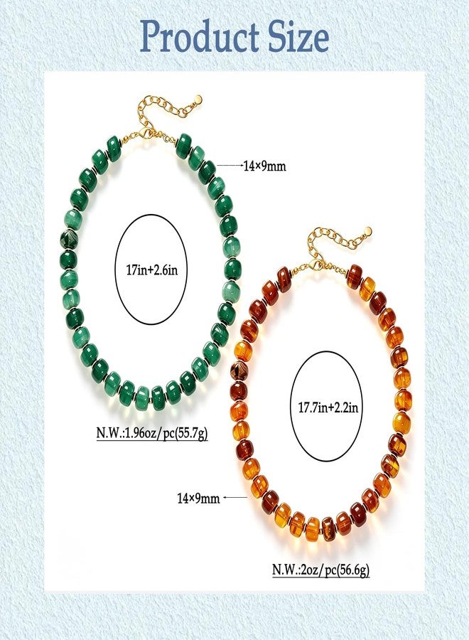 Kysppreu Resin Chunky Beaded Choker Necklace for Women - Image 4