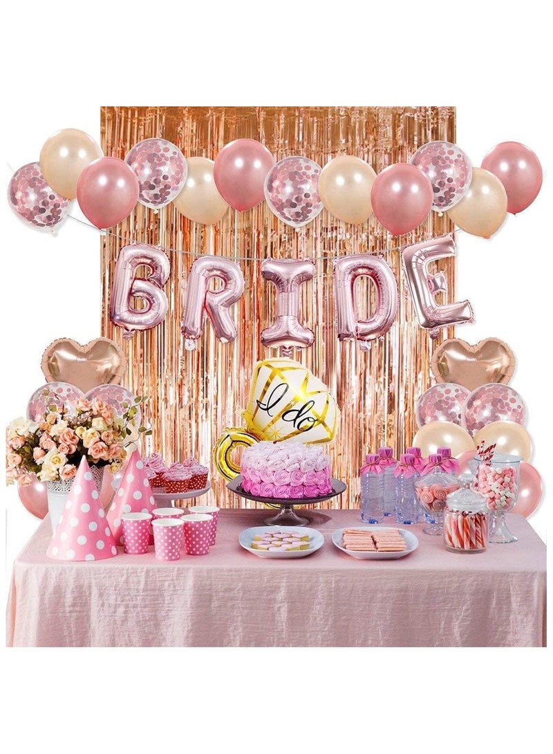 MARKQ Rose Gold Foil Fringe Curtain | 1 x 2-meter Metallic Tinsel Streamers Party Backdrop for Halloween, Baby Shower, Wedding, Eid, Graduation, Birthday Party Decorations [Pack of 2] - Image 3