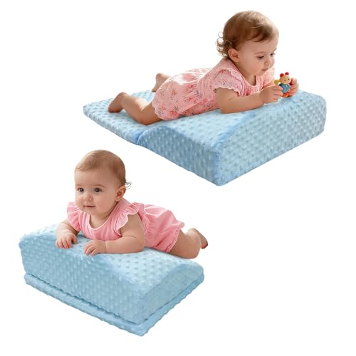 NEAUDE Tummy Time Pillow Colic Gas Baby Relief for Newborns Reflux Infant Tummy Time Prop Shoulder Support Neck Strength Memory Foam Pillow Crawling Aids Baby Feeding Nursing Burp Cushion - Image 1