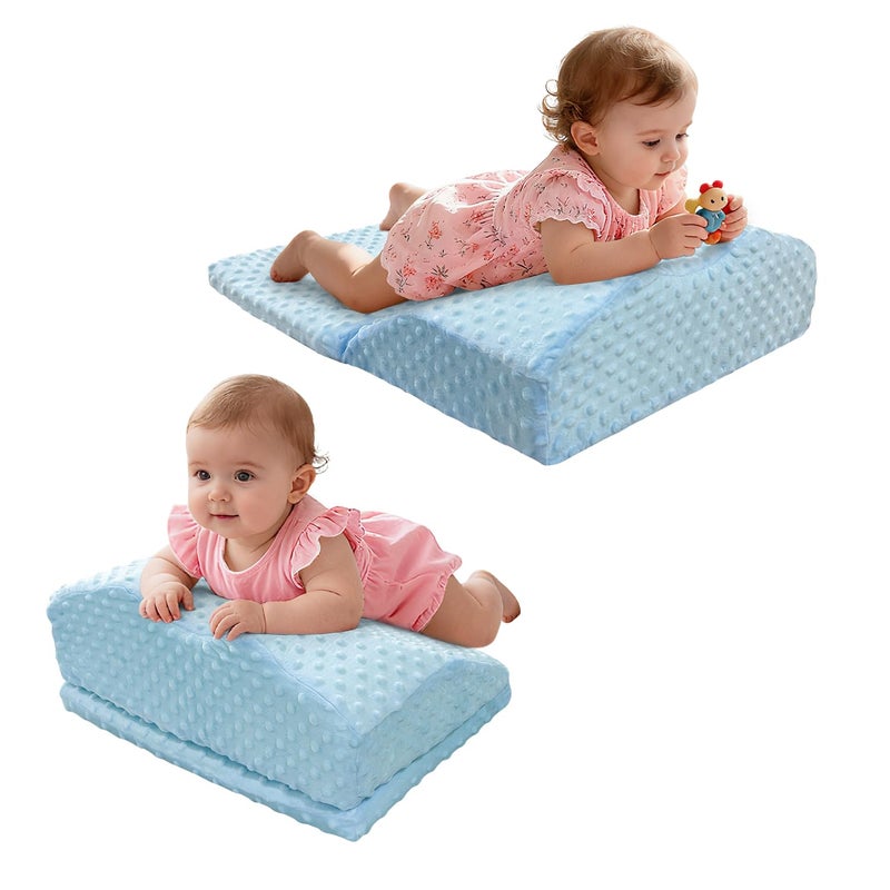 NEAUDE Tummy Time Pillow Colic Gas Baby Relief for Newborns Reflux Infant Tummy Time Prop Shoulder Support Neck Strength Memory Foam Pillow Crawling Aids Baby Feeding Nursing Burp Cushion - Image 2