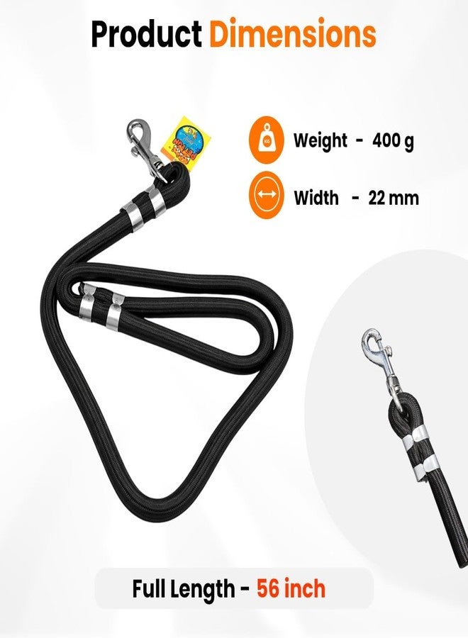 PET FUN Heavy Duty Nylon Dog Leash 56 Inch, 22mm Thick - Anti-Slip Padded Handle Rope Leash with Strong Metal Hook for Medium & Large Dogs, Training & Walking - Image 5