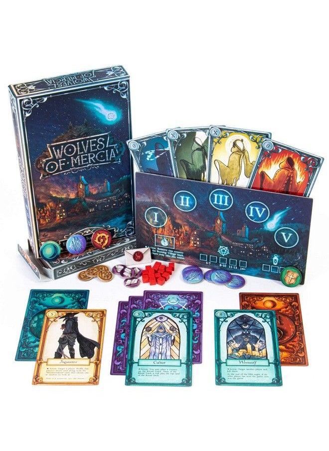 Brybelly - Wolves Of Mercia Ultimate Werewolf Social Deduction Strategy & Murder Mystery Board Game 49 Jumbo Tarot Cards Thrilling Large Group Game For 516 Players For Parties & Family Game Night - Image 1