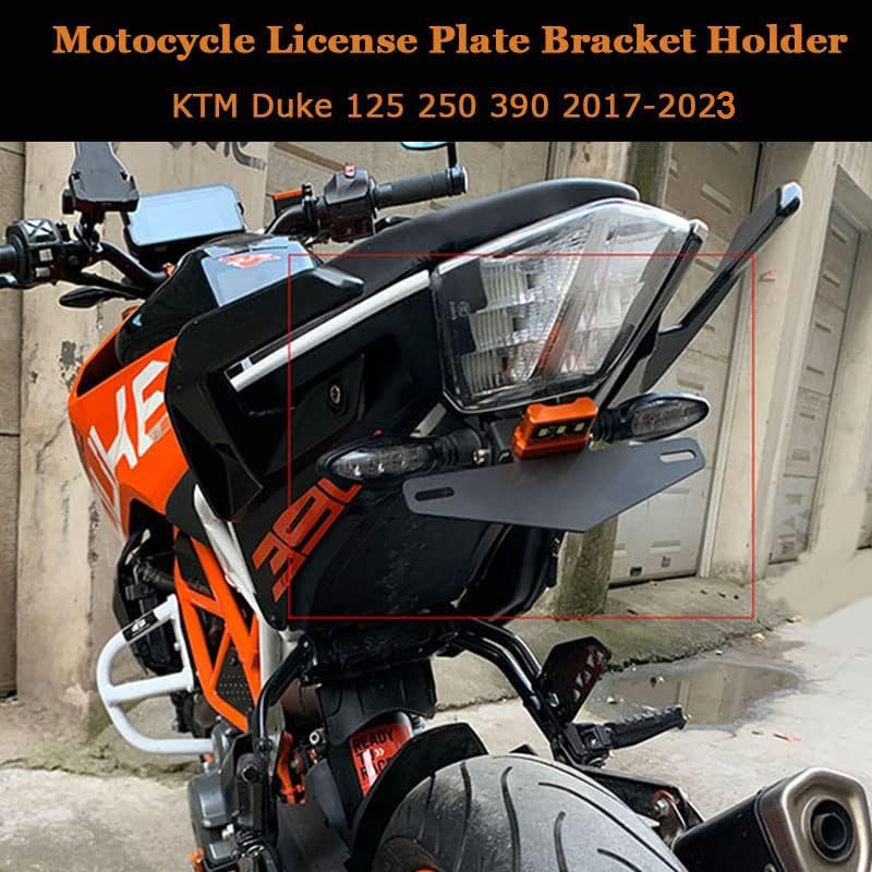 FREAXLL DUKE 125 390 License Plate Bracket Holder with LED Light - Black - Image 2